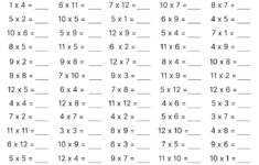 10 Printable Multiplication Worksheets, Fill In The Blanks regarding Printable Multiplication Practice Worksheets
