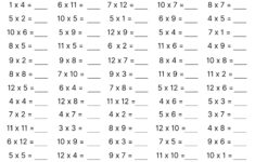 10 Printable Multiplication Worksheets, Fill In The Blanks throughout Multiplication Worksheets 1 to 12