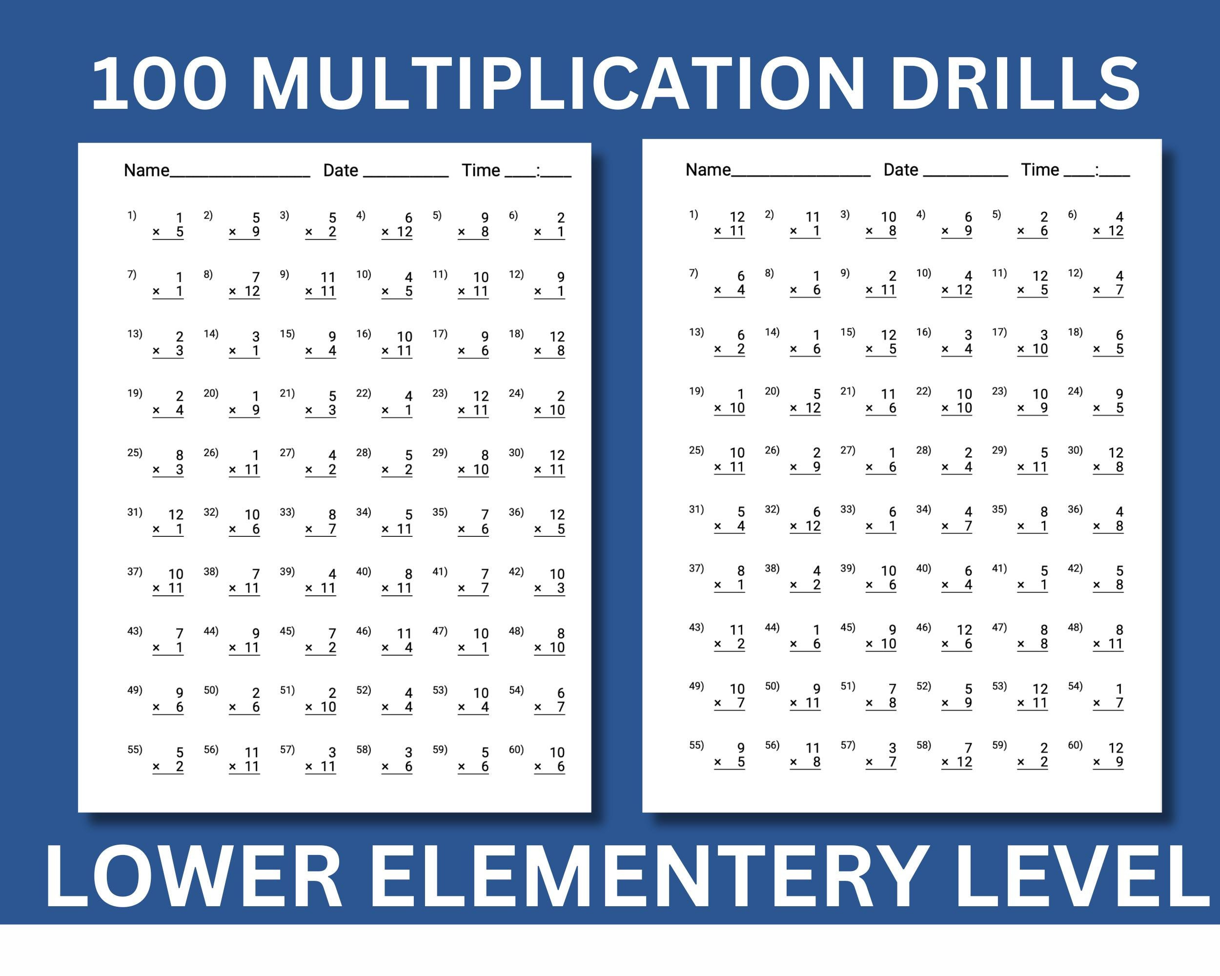 100 Multiplication Drills Worksheets: Math Facts 1-12 (Printable regarding Multiplication Fact Fluency Worksheet