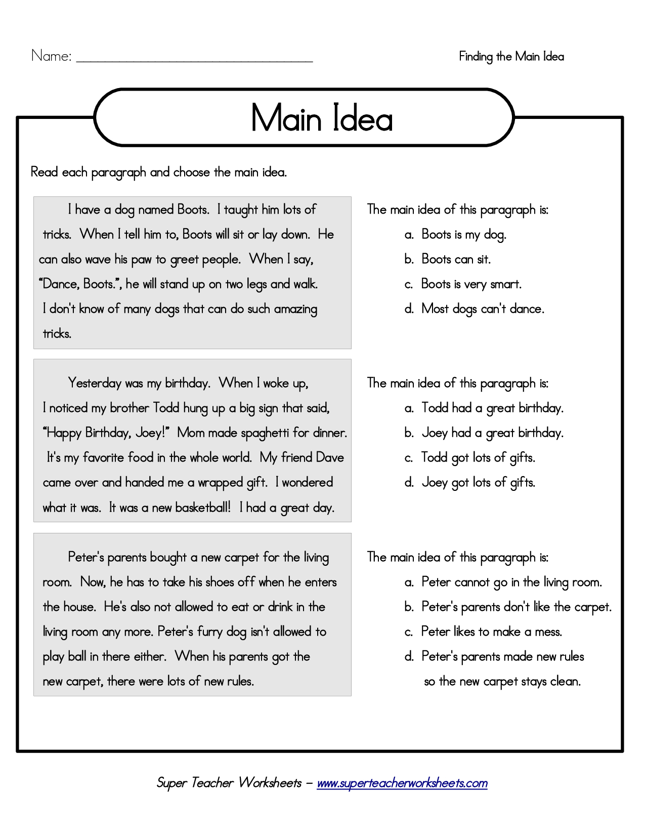 11 Main Idea Practice | School Reading, Teaching Reading, Reading with Main Idea Worksheets With Multiple Choice