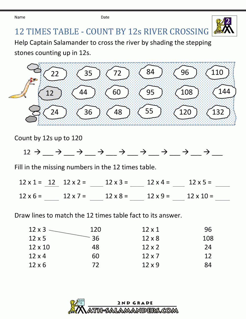 12 Times Table with regard to Multiplication Worksheets 12 Times Tables
