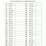 12 Times Table Within Multiplication Worksheets 1 To 12