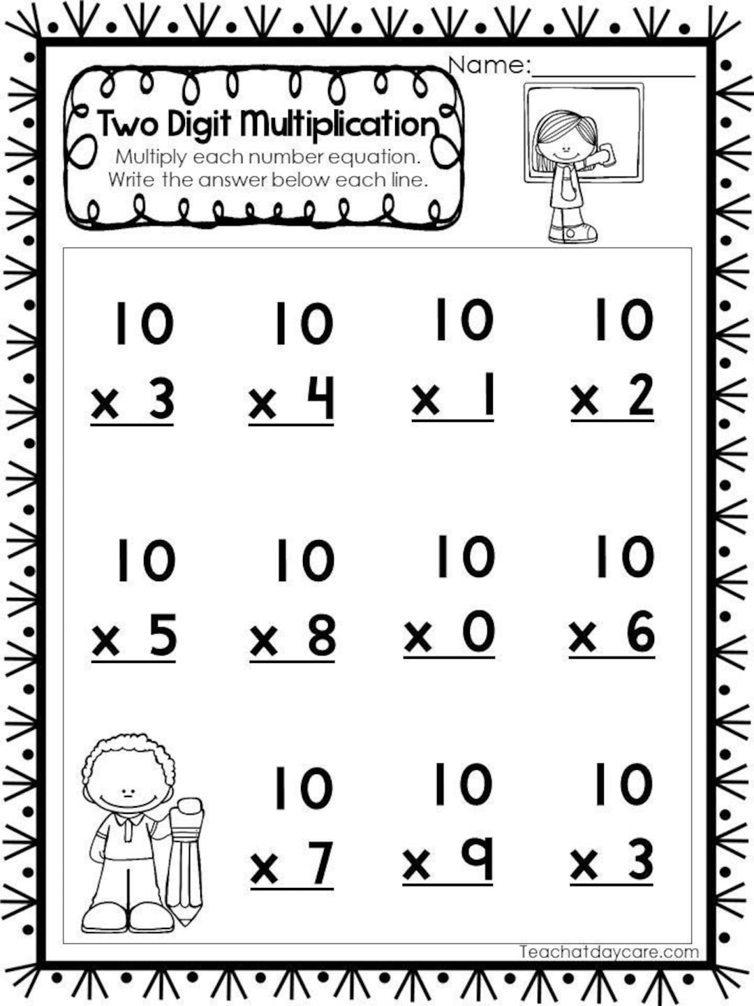 15 Printable Two Digit Multiplication Worksheets. Numbers 10-20 pertaining to Multiplication Worksheets Double Digit Printable