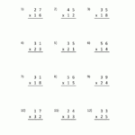 2 Digit Multiplication Worksheet Regarding Cross Multiplication Worksheets Printable Free