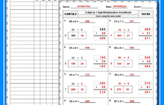 2 Digit1 Digit Area Model Multiplication Worksheets - Expertuition with Multiplication Using Area Model Worksheets