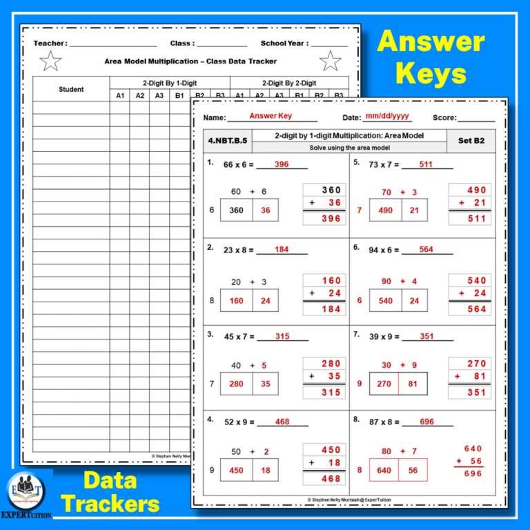 Multiplication Using Area Model Worksheets | Multiplication Worksheets