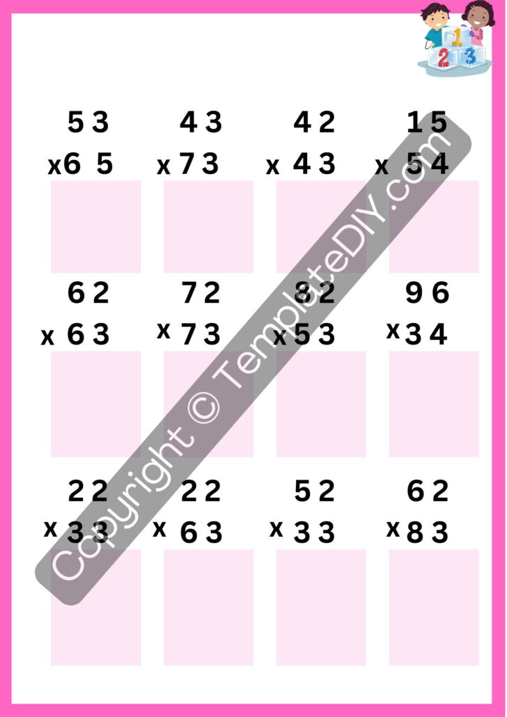 Multiplication Worksheets Double Digit Printable