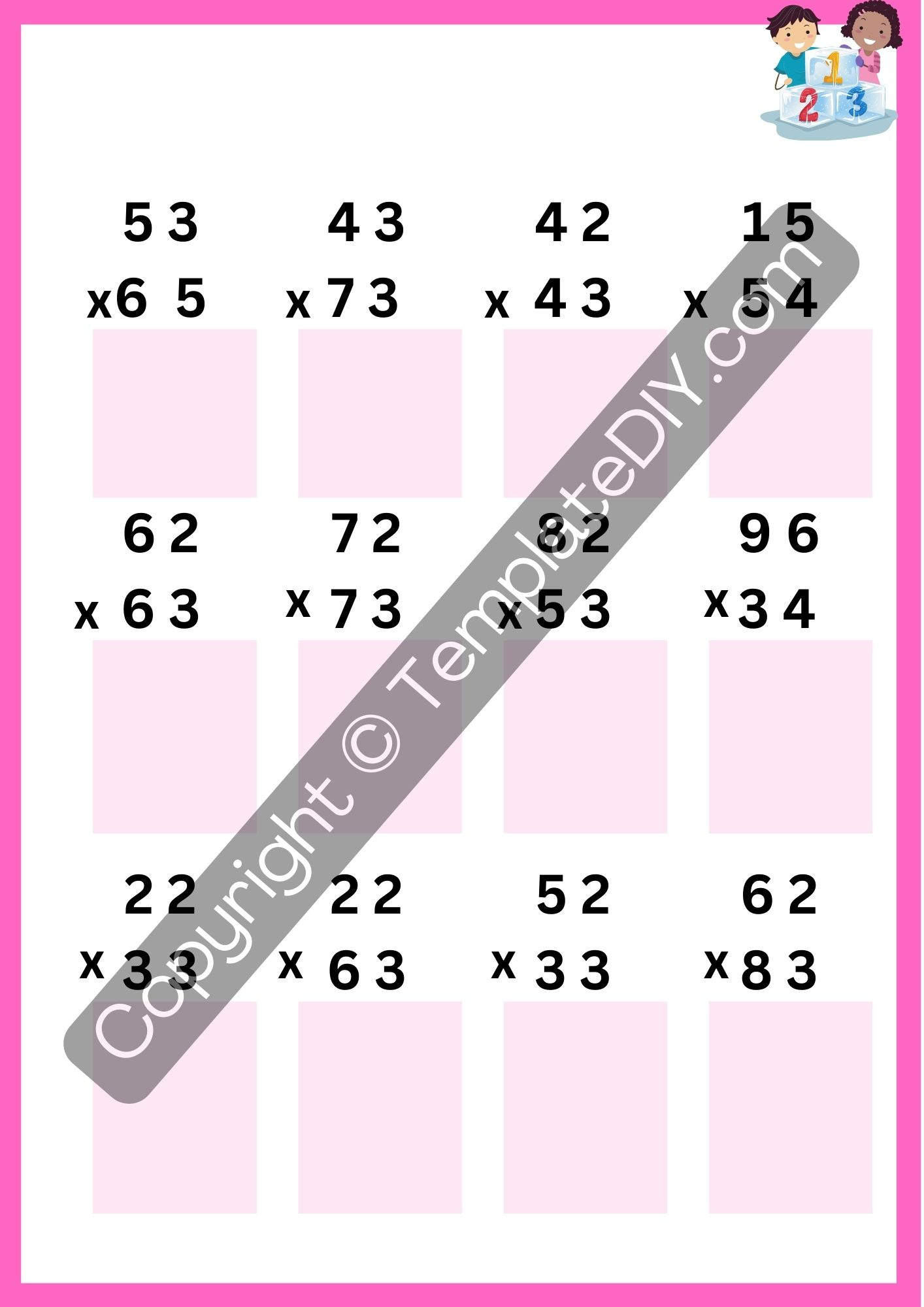 2 Digit2 Digit Multiplication Worksheets Template Pdf throughout Multiplication Worksheets Double Digit Printable