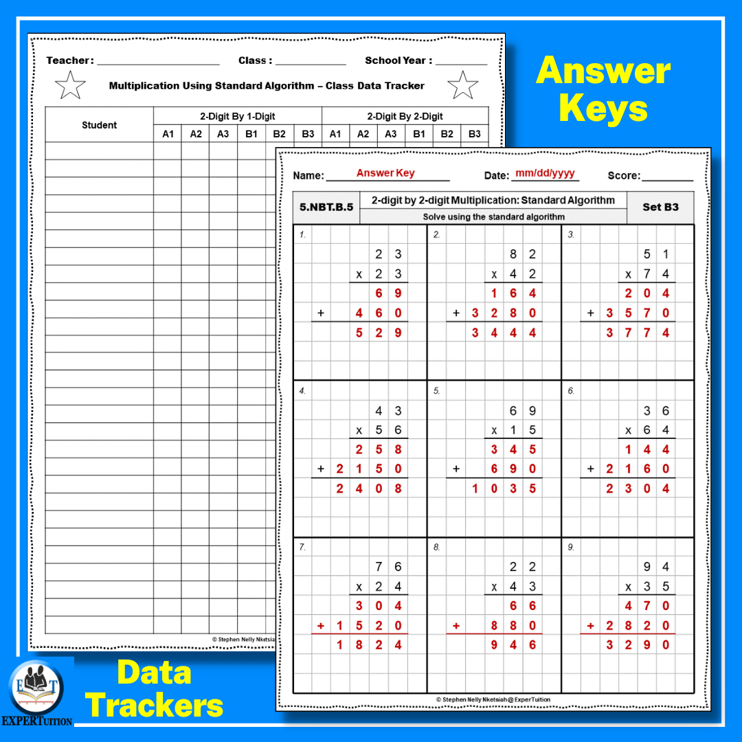2 Digit2 Digit Standard Algorithm Multiplication Worksheets regarding Standard Algorithm Multiplication Worksheets