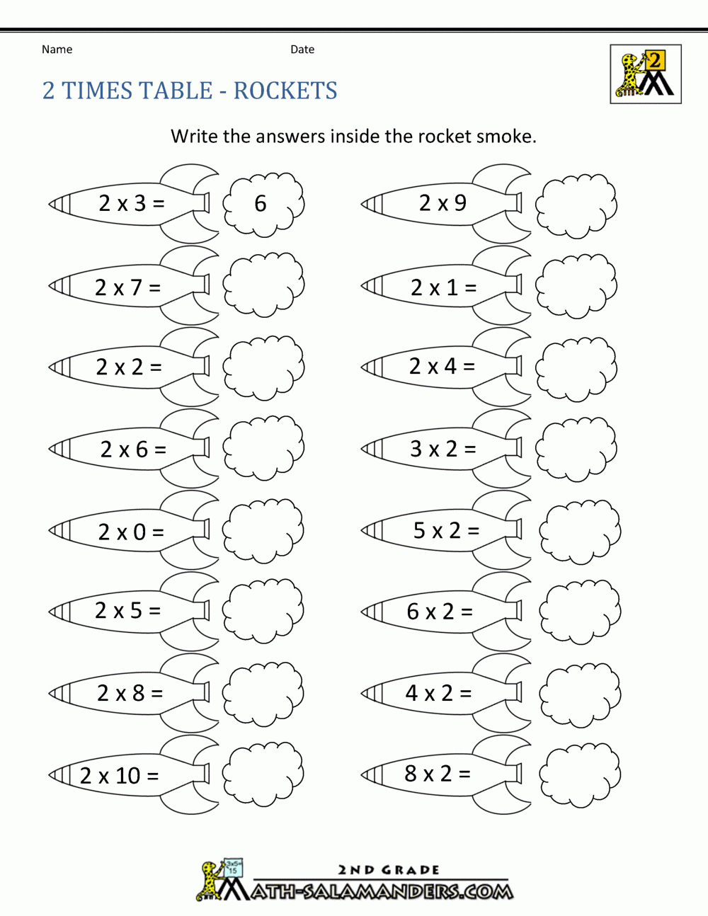 2 Times Table inside Multiplication By 2S Worksheets