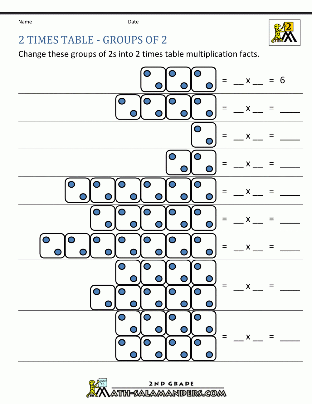 2 Times Table pertaining to Multiplication Of 2 Worksheets