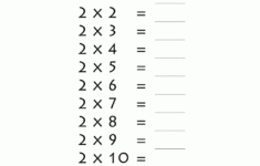 2 Times Table pertaining to Multiplication Times 2 Worksheets