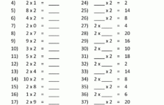 2 Times Table Worksheet Page for 2 X Multiplication Worksheets