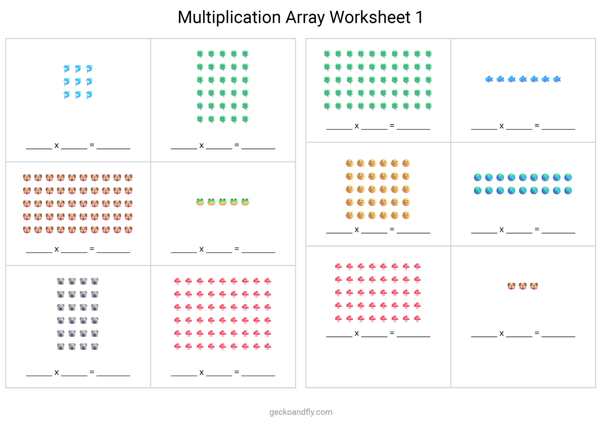 20+ Free Printable Multiplication 1-12 Worksheets, With Arrays And with Multiplication Live Worksheet