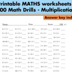 20 Printable Multiplication Worksheets, Maths Drills, Fill In The Inside Multiplication Worksheets Math Drills