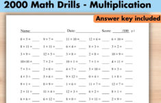 20 Printable Multiplication Worksheets, Maths Drills, Fill In The pertaining to Math Drill Worksheets Multiplication