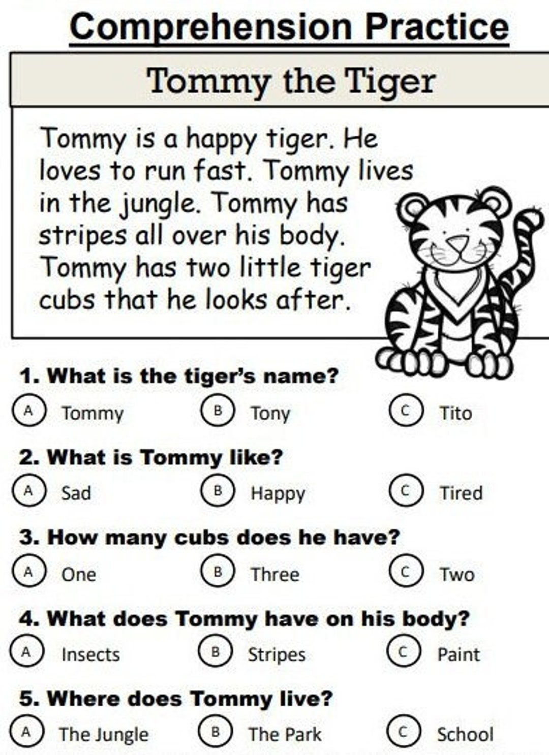 20 Reading Comprehension Stories Multiple Choice - Etsy with 2nd Grade Reading Comprehension Worksheets Multiple Choice