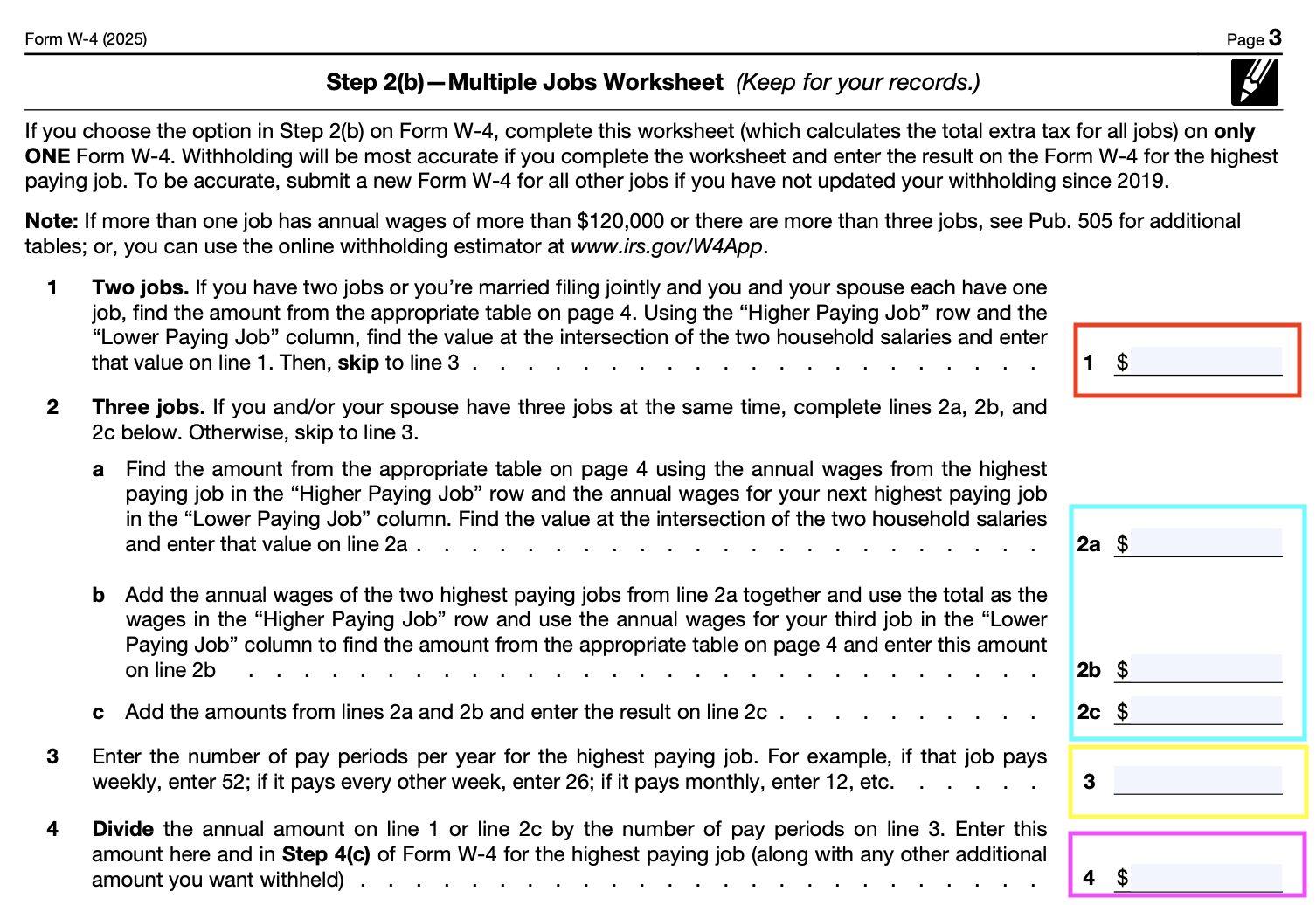 2025 W-4 Form: Step-By-Step Guide To Get Your Withholding Right intended for W-4 Multiple Jobs Worksheet