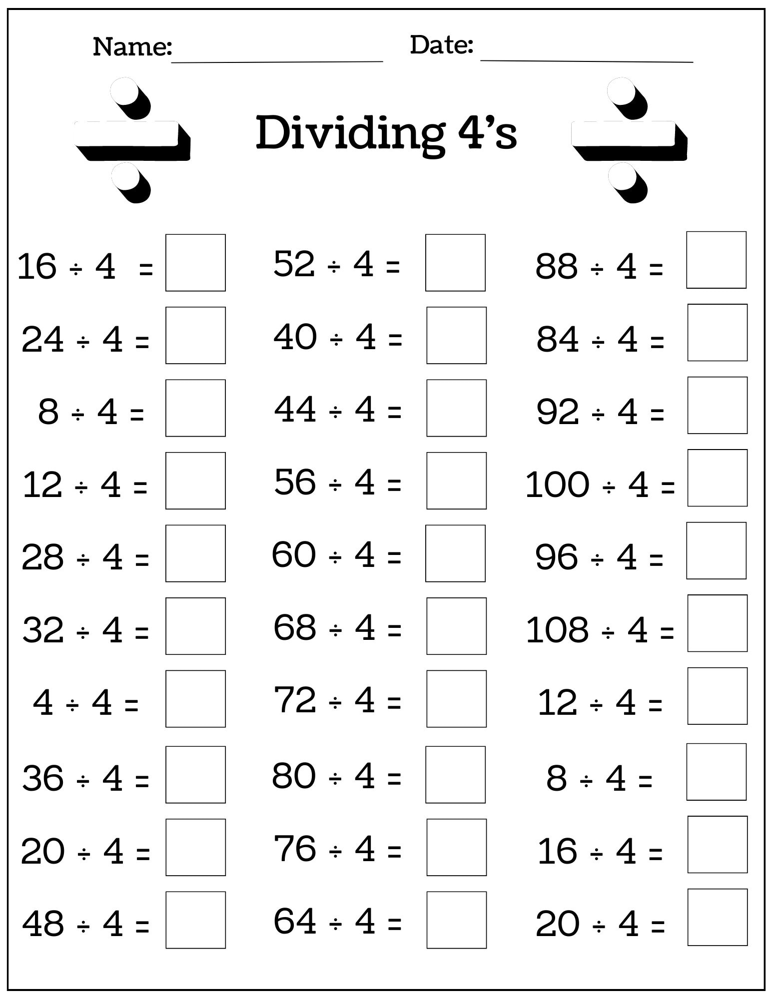 24 Printable Multiplication And Division Worksheets (1-12), Fill throughout Mixed Multiplication And Division Worksheets Grade 3