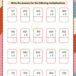 3 Digit1 Digit Multiplication Maths Worksheet For Class 3 With Regard To Class 3Rd Multiplication Worksheet