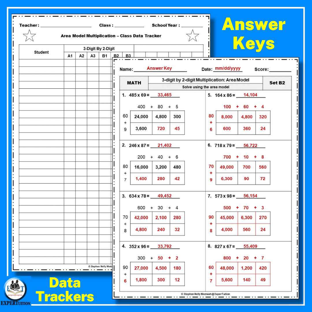 3 Digit2 Digit Area Model Multiplication Worksheets - Expertuition within 3-Digit By 2-Digit Multiplication Area Model Worksheets