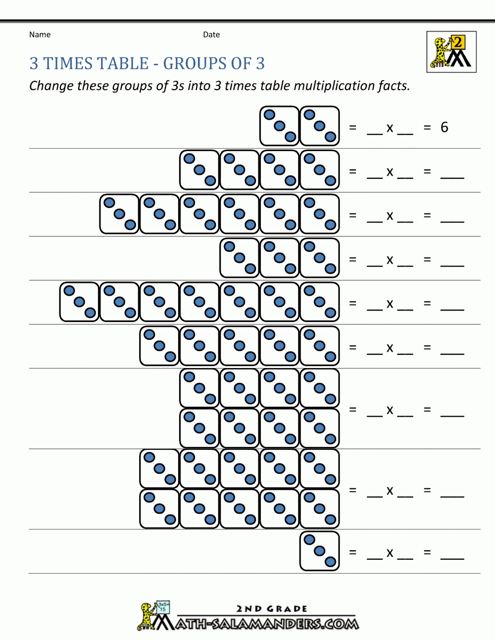 3 Times Table pertaining to Multiplication By 3&amp;#039;S Worksheet