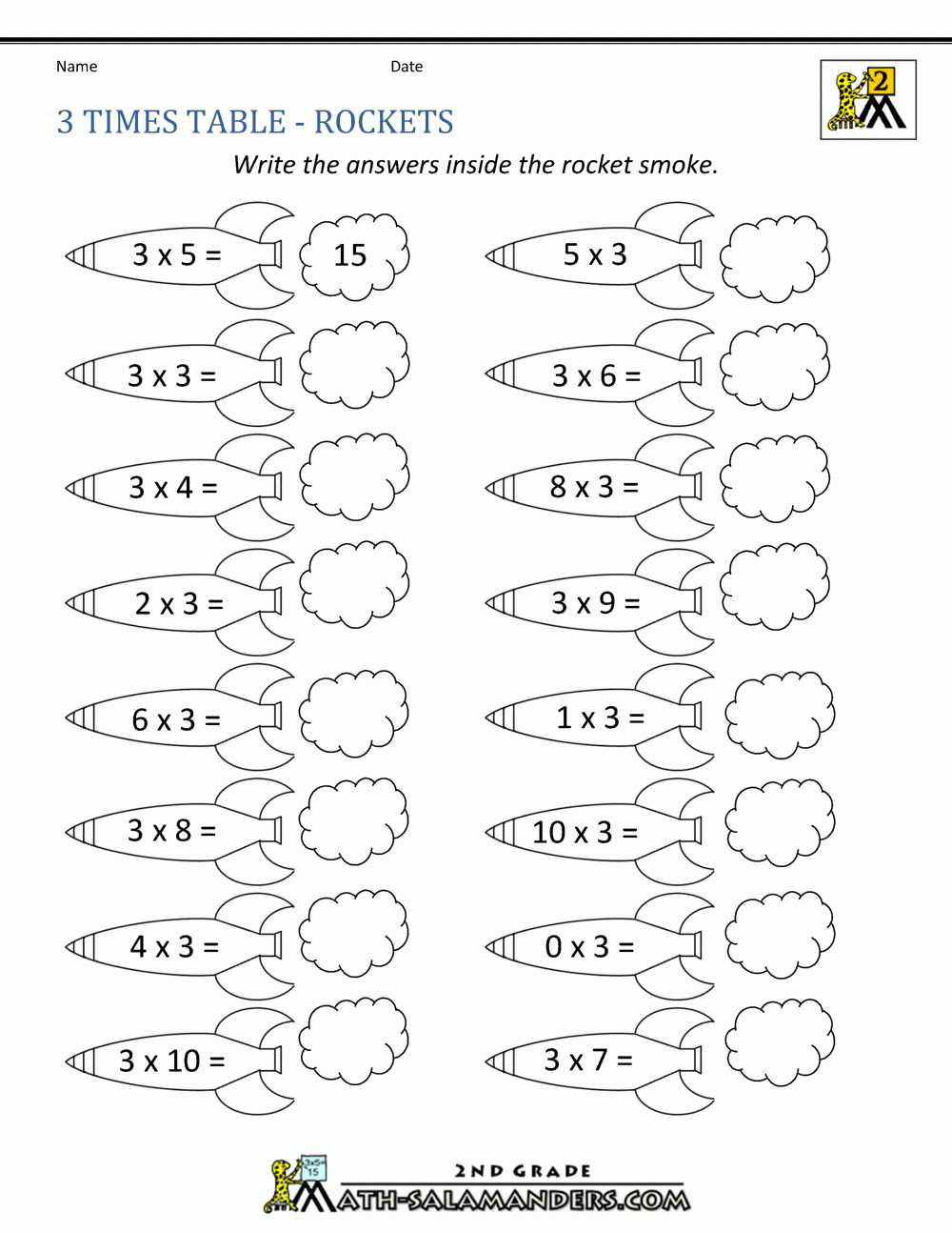 3 Times Table within 3 Times Table Multiplication Worksheets