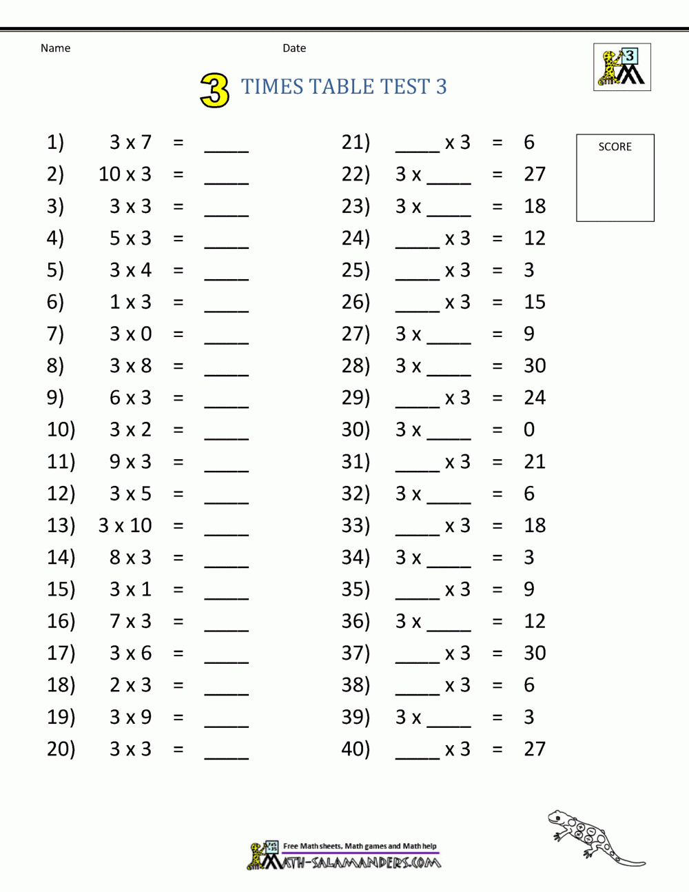 3 Times Table Worksheet Collection pertaining to Multiplication Worksheets For 3 Times Tables