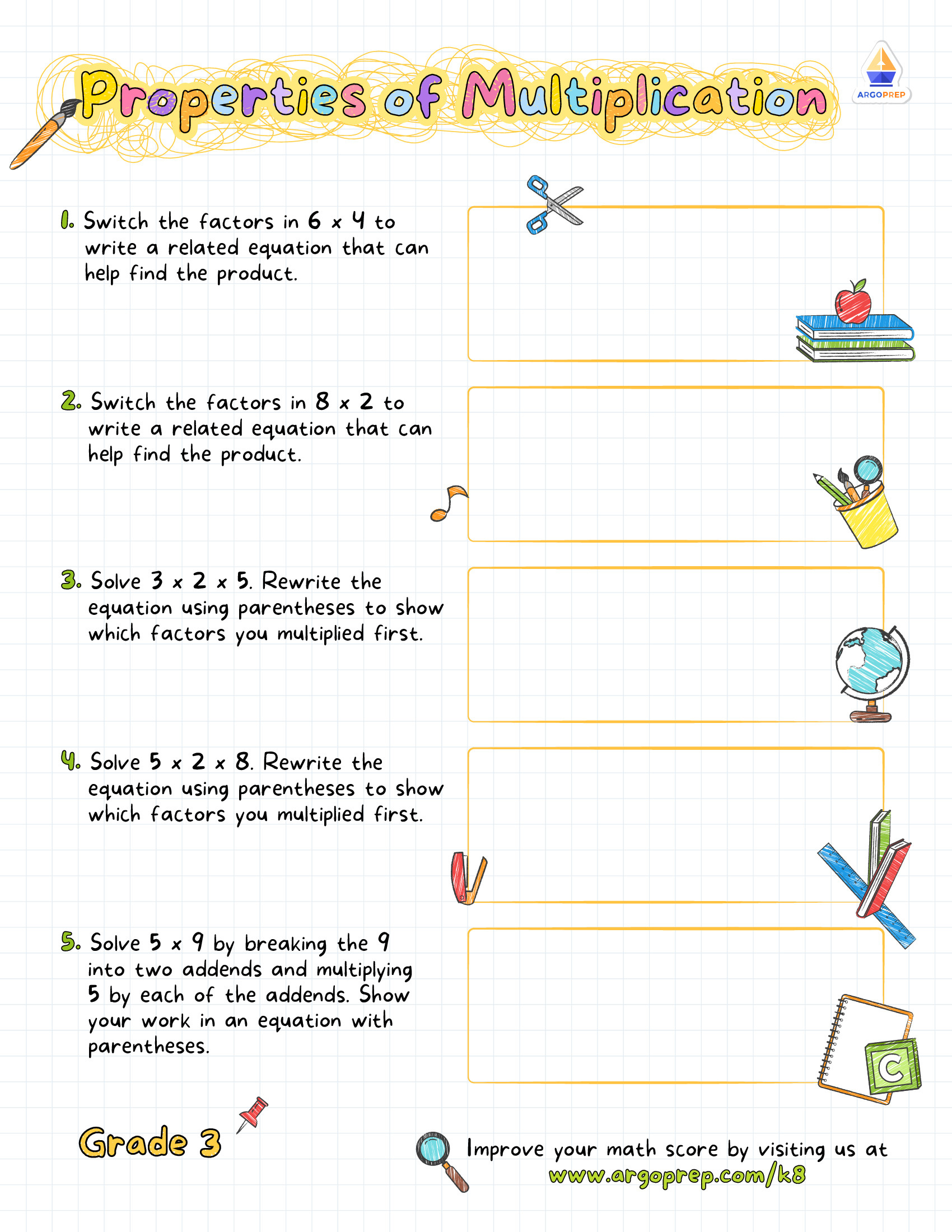 3Rd Grade Commutative Property Multiplication Worksheets For Free throughout Commutative Property of Multiplication Worksheets Grade 3