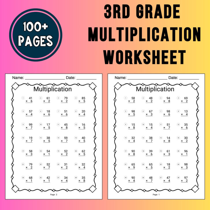 3rd Grade Math Multiplication Worksheets