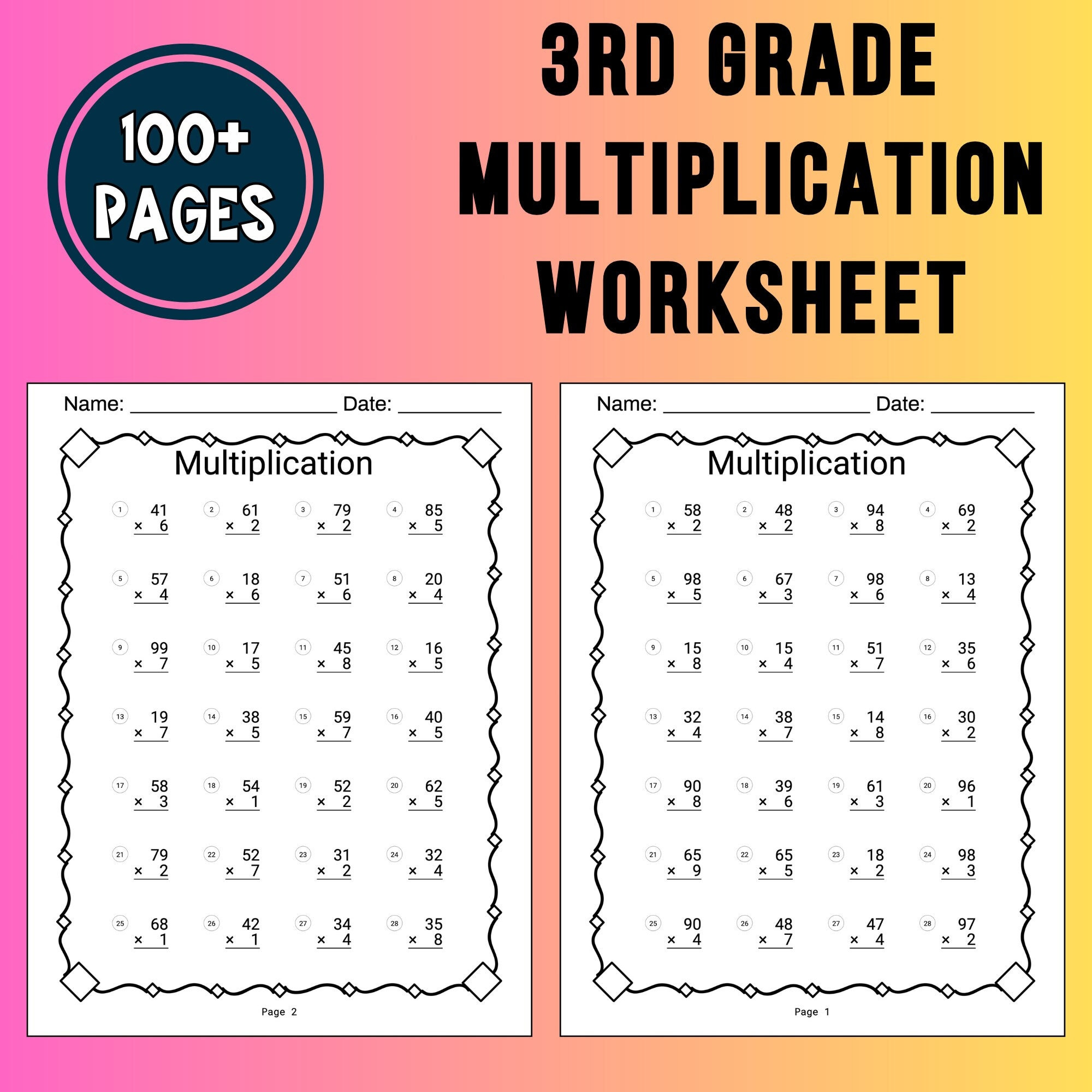 3Rd Grade Math Multiplication Worksheet Chart Multiplication Table pertaining to 3Rd Grade Math Multiplication Worksheets