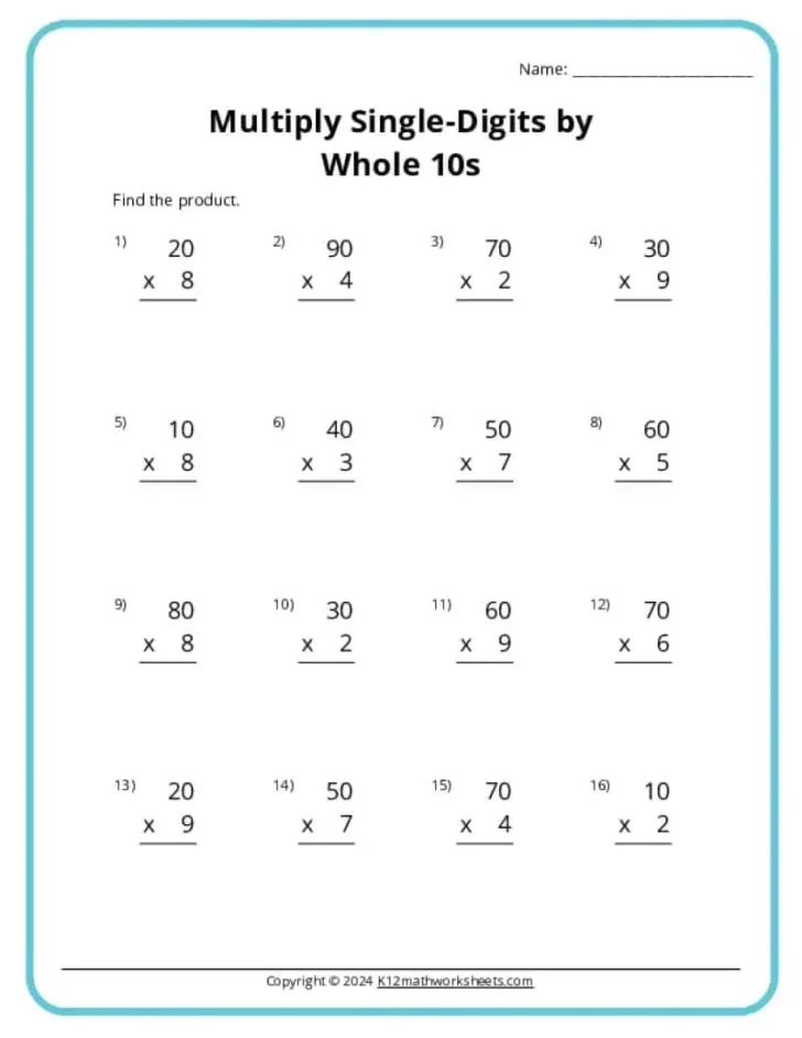 3 Grade Multiplication Worksheets 3 Grade Multiplication Worksheets
