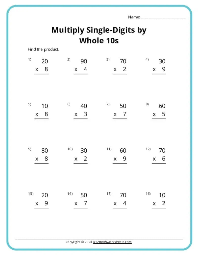 3Rd Grade Multiplication Worksheets - K12 Math Worksheets intended for 3 Grade Multiplication Worksheets