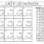 4 Digit X 1 Digit Multiplication Matching Worksheet Intended For 4 Digit By 1 Digit Multiplication Worksheet