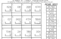 4 Digit X 1 Digit Multiplication Matching Worksheet intended for 4 Digit By 1 Digit Multiplication Worksheet