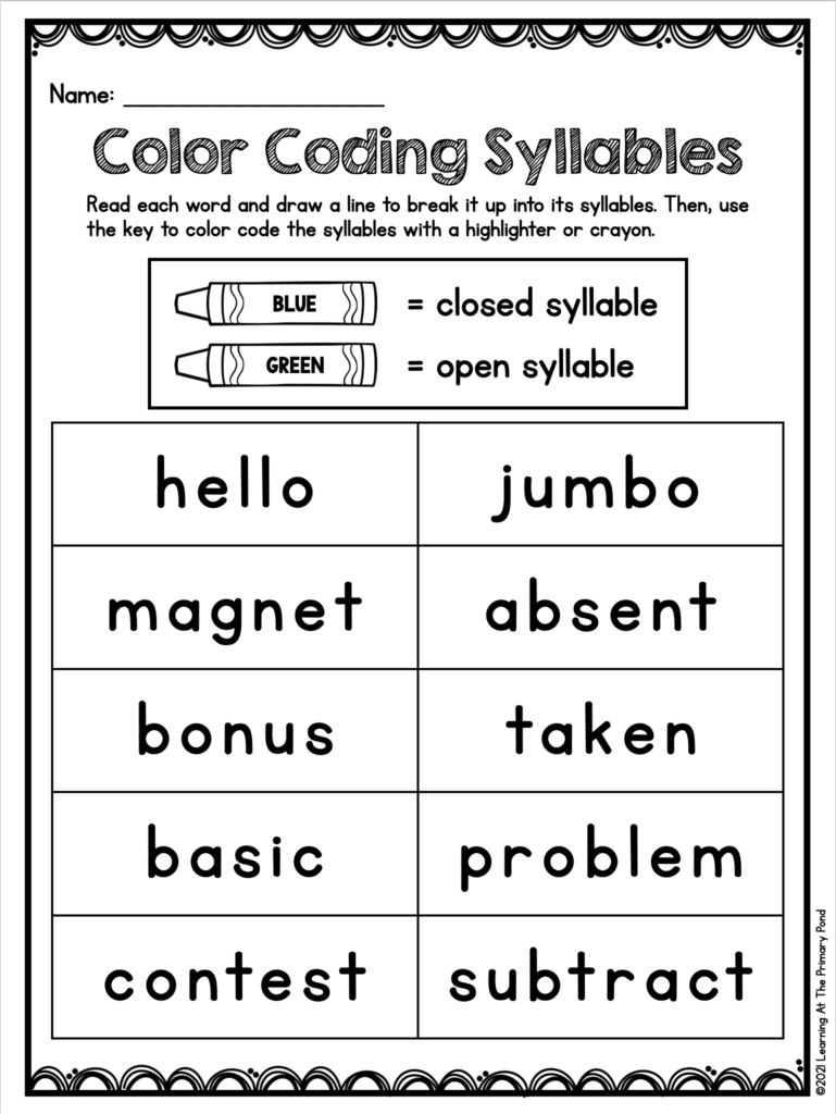 4 Engaging Activities For Teaching Multisyllabic Words - Learning within Multiple Syllable Words Worksheets