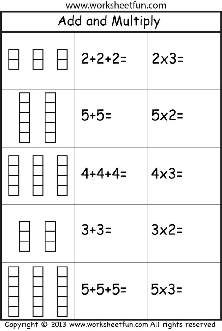Addition and Multiplication Worksheets Addition and Multiplication Worksheets