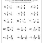 4 Printable Mixed Fraction Arithmetic Math Worksheet! Addition For Addition Subtraction Multiplication And Division Of Fractions Worksheets