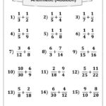 4 Printable Mixed Fraction Arithmetic Math Worksheet! Addition Pertaining To Addition Subtraction Multiplication And Division Worksheet