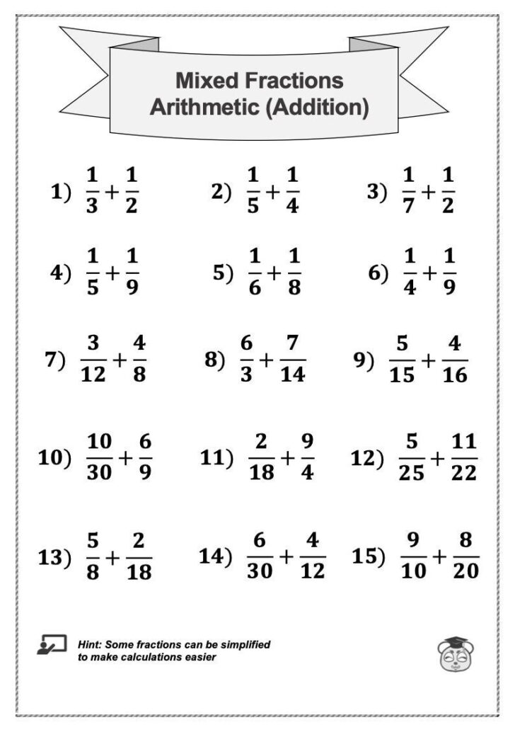 Mixed Fraction Multiplication and Division Worksheet