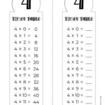 4 Times Table Chart   15 Cute & Free Printables | Saturdaygift Regarding 3s And 4s Times Tables Worksheet
