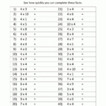 4 Times Table For 4 X Multiplication Worksheets