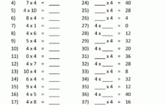 4 Times Table Worksheet Page in 4 Times Multiplication Worksheets