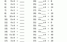 4 Times Table Worksheet Page in Multiplication Times 4 Worksheets