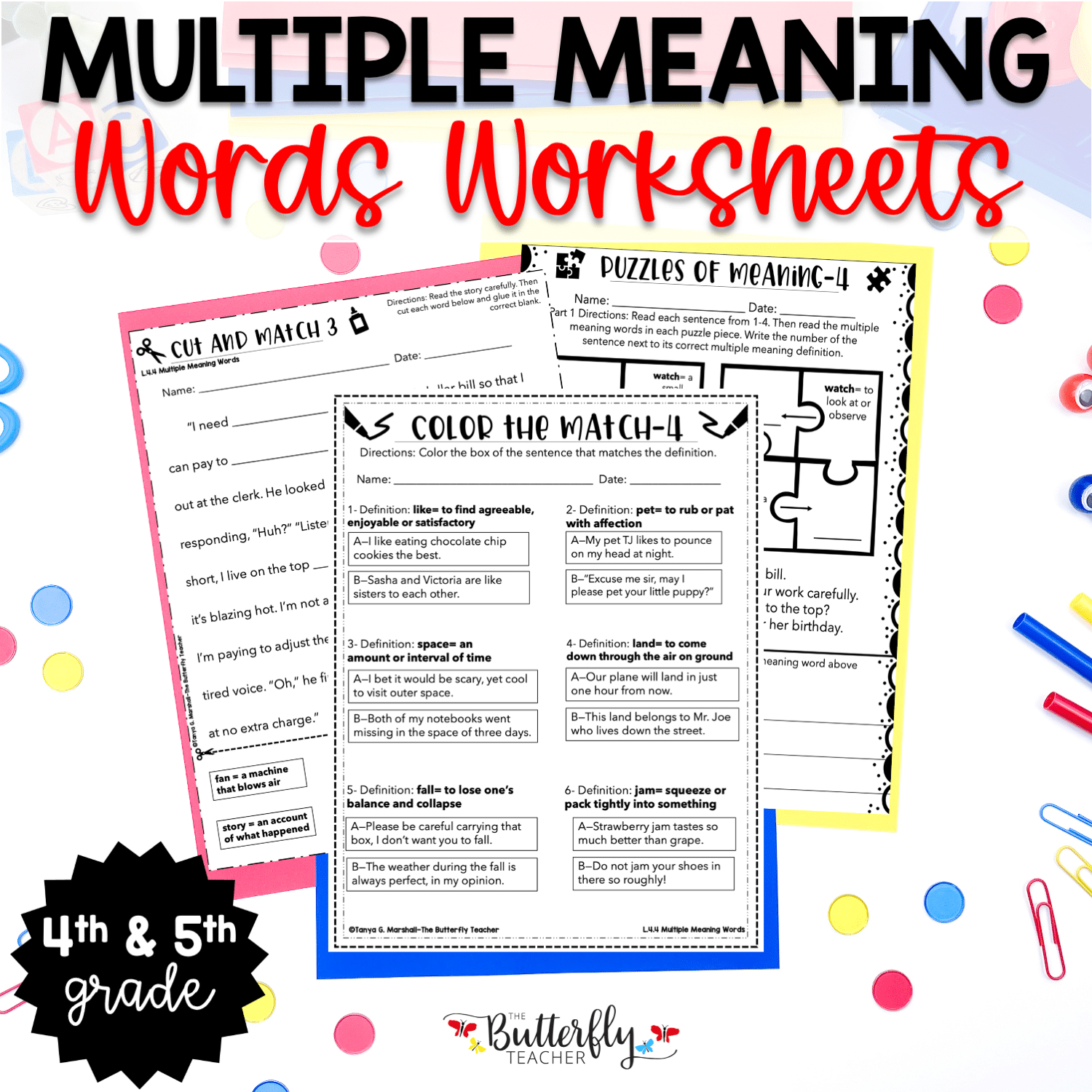 4Th &amp;amp; 5Th Grade Multiple Meaning Words Fun Worksheets with Multiple Meaning Words Worksheets Grade 5