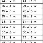5 Free Math Worksheets Third Grade 3 Division Division Facts 1 To Within Multiplication Of 3 And Division Worksheet