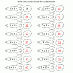 5 Times Table For 5 Multiplication Table Worksheet