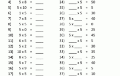 5 Times Table Worksheet Page inside Multiplication by 5 Worksheet
