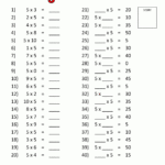 5 Times Table Worksheet Page Pertaining To 1 5 Multiplication Worksheet