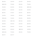 50) Multiplication (Multiplying4) Math Worksheets, Math For Multiplication By 4S Worksheet